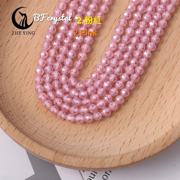 2.Pink 2/3/4m Zircon beads